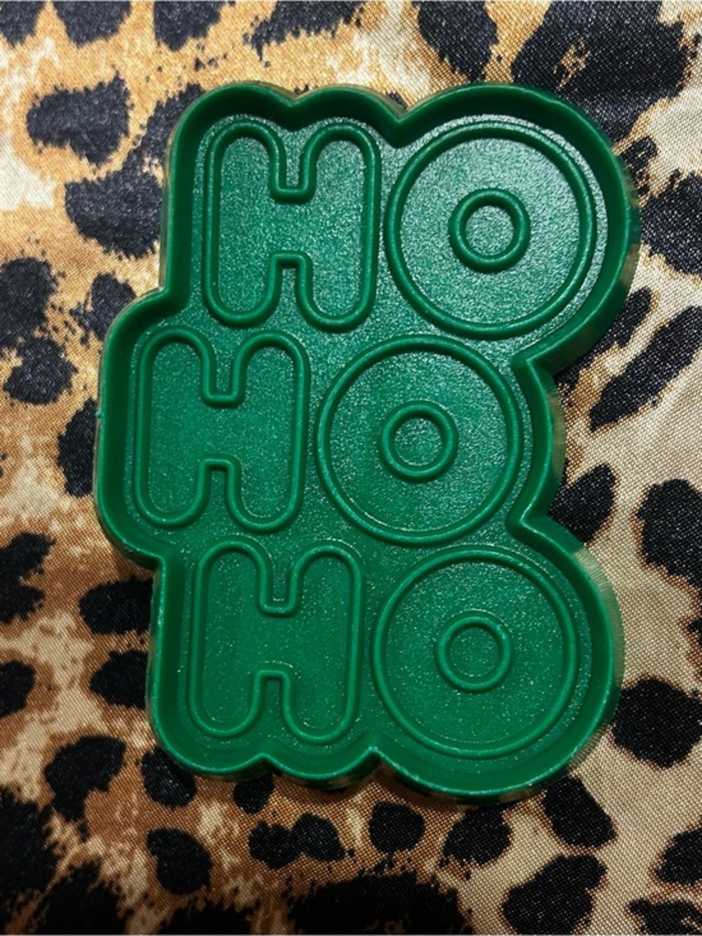 Vintage Hallmark Green Plastic “Ho Ho Ho” Christmas 3.5 inch Cookie Cutter